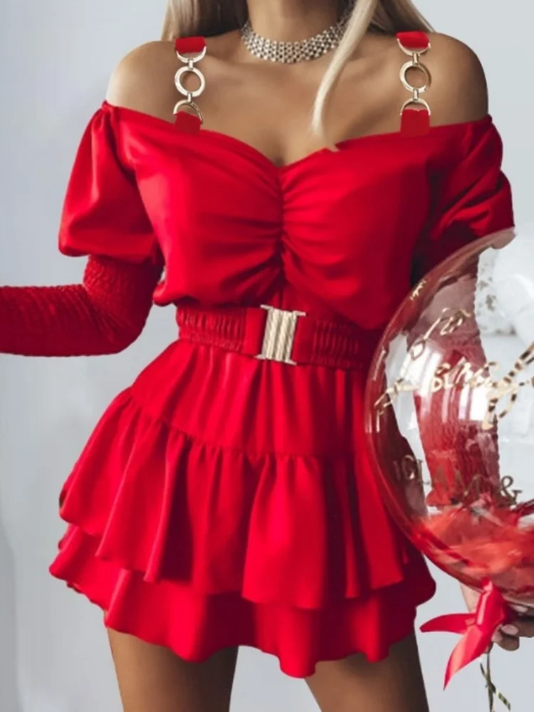 Off The Shoulder Long Sleeves Dress