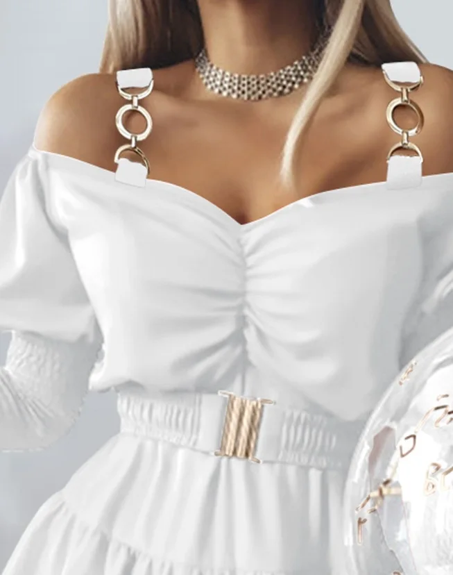 Off The Shoulder Long Sleeves Dress - Image 5