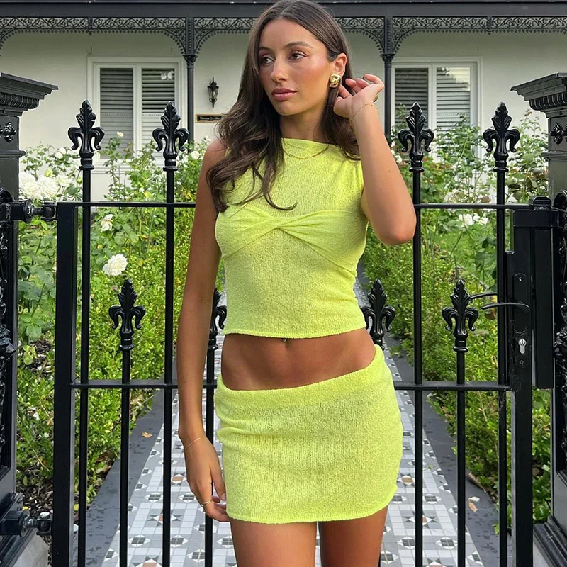 Two Piece Set - Mini Crop Top - Image 2