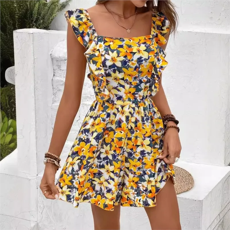 Backless Floral Jumpsuit - Image 2