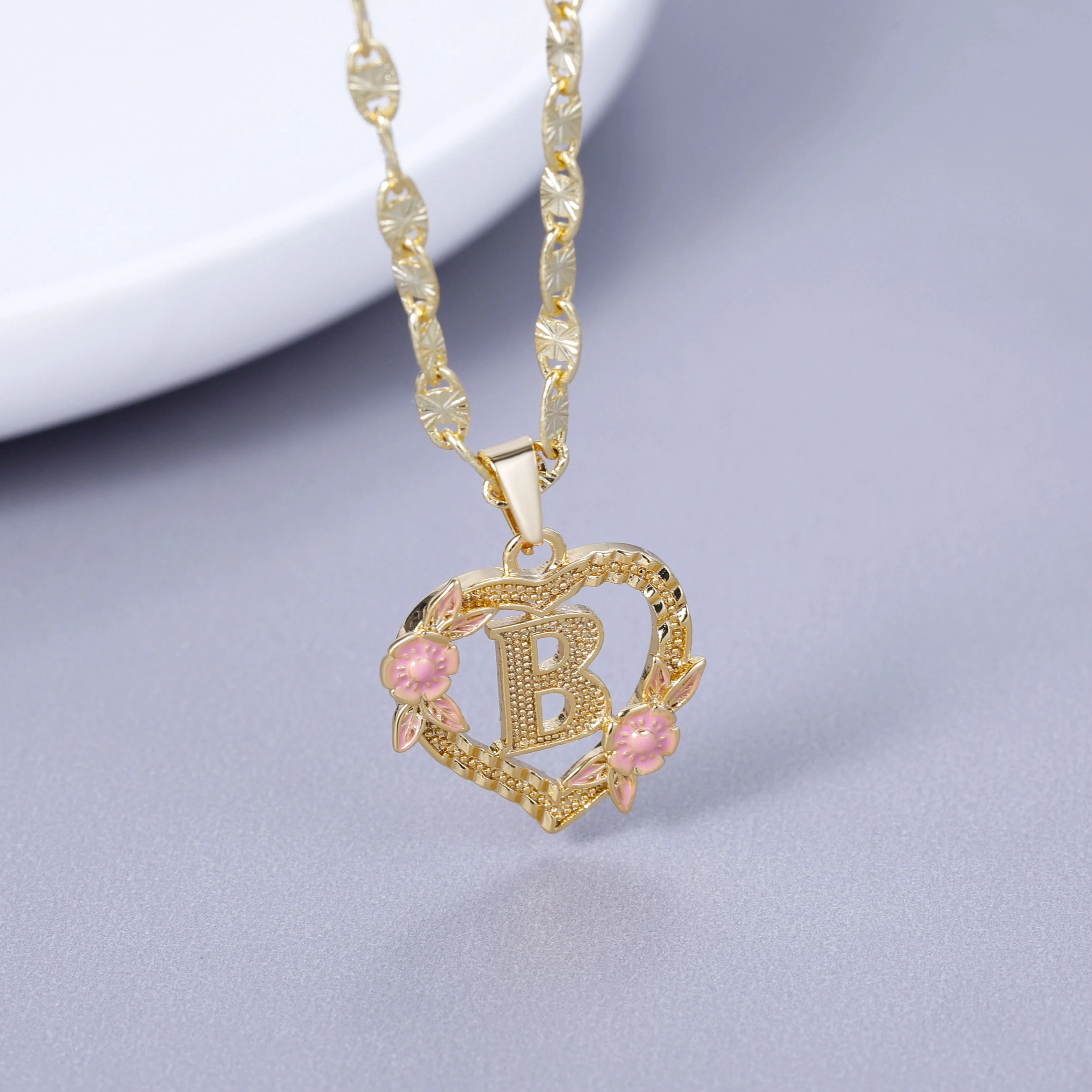 Initial & Flower Necklace - Image 2