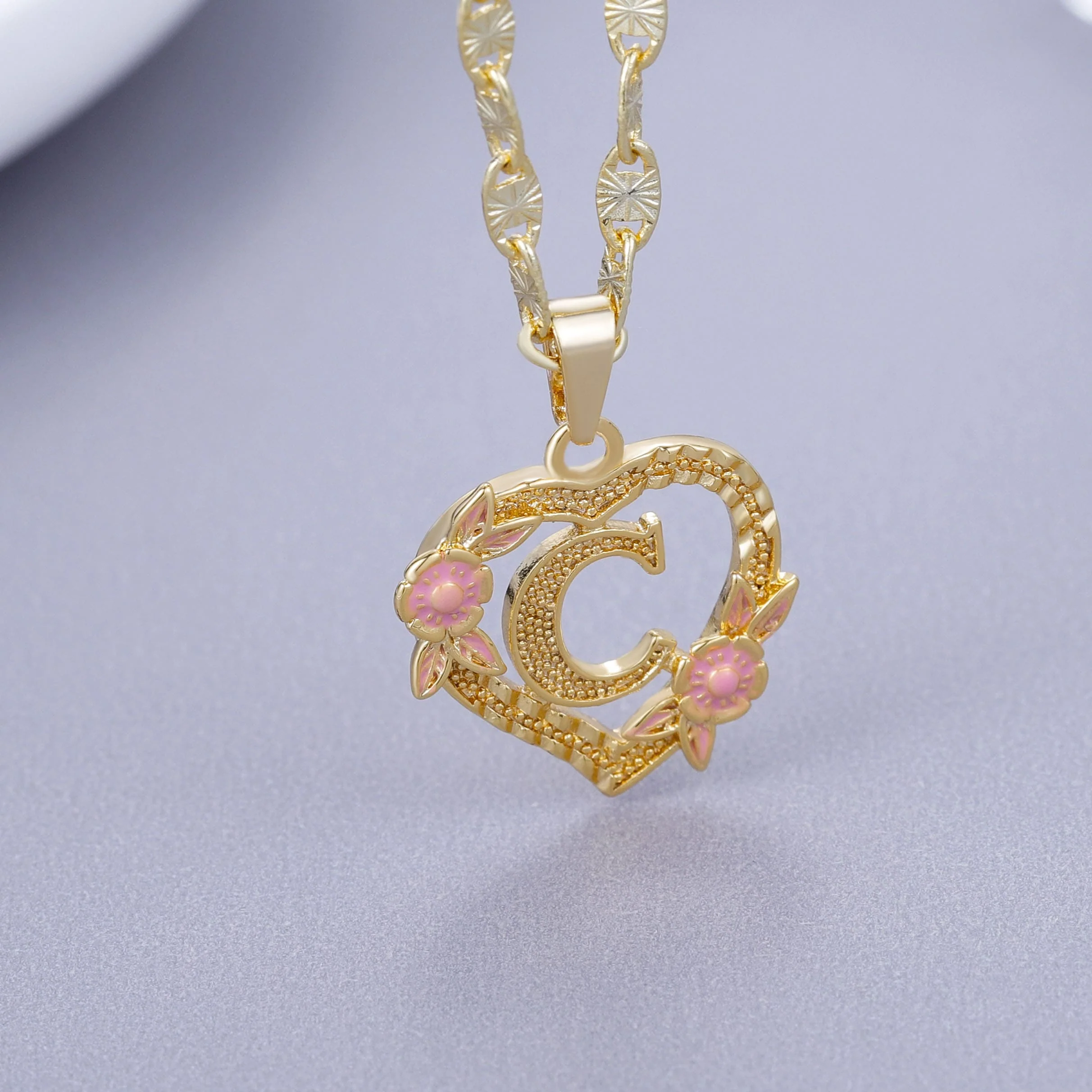 Initial & Flower Necklace - Image 3