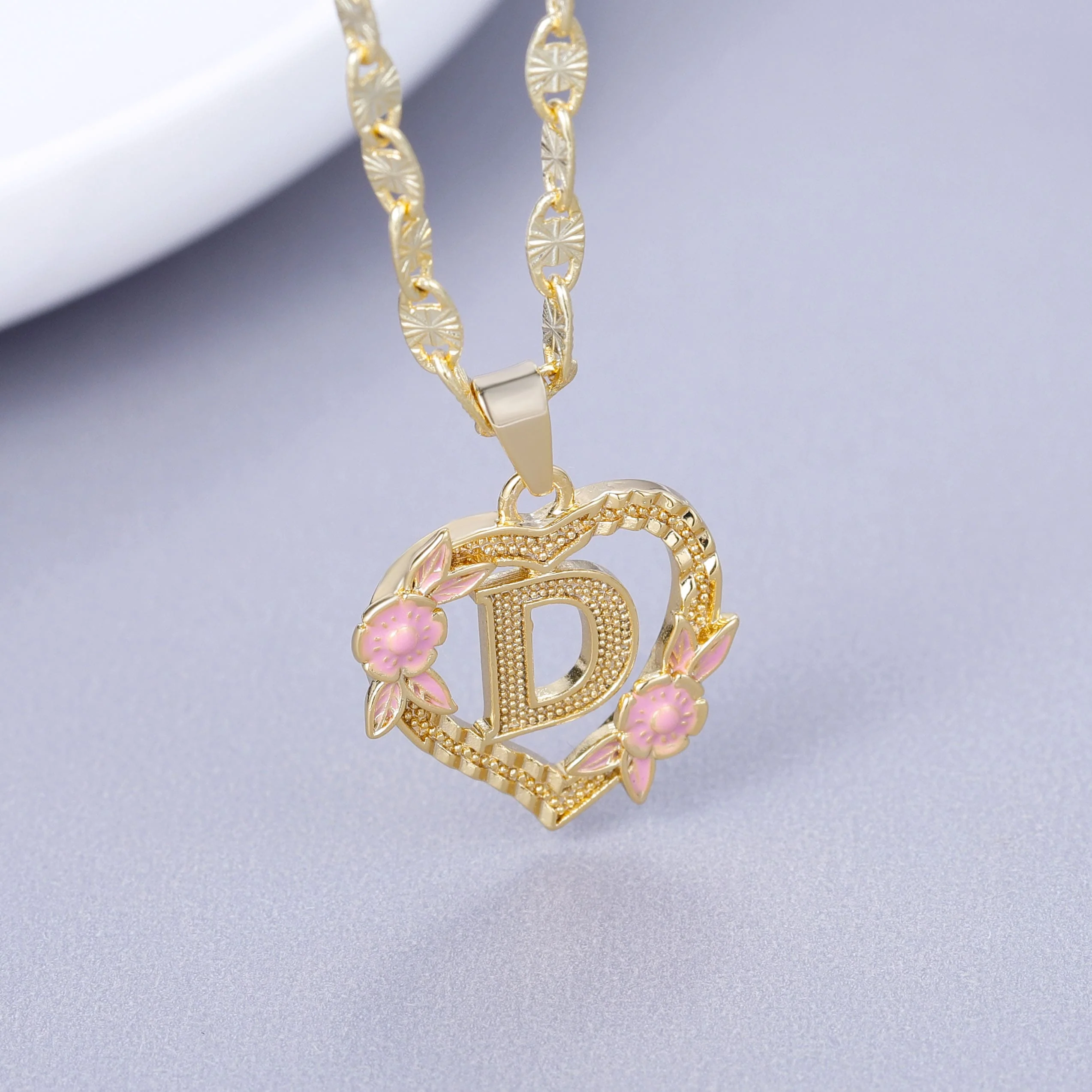 Initial & Flower Necklace - Image 4