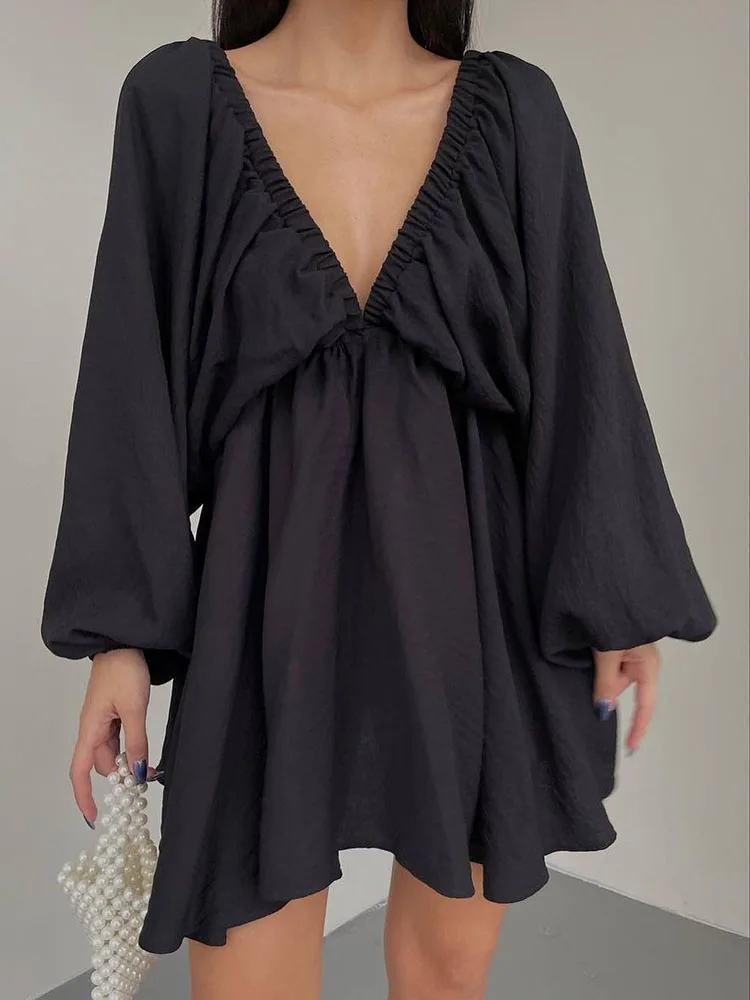 Long Sleeve Elastic Bands Dress - Image 5