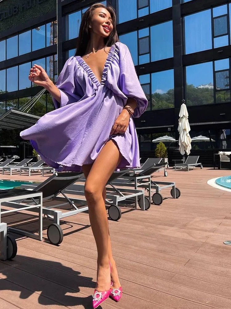 Long Sleeve Elastic Bands Dress - Image 7