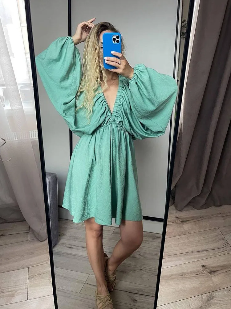 Long Sleeve Elastic Bands Dress - Image 8