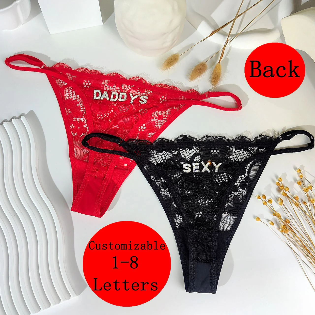 Personalized Lace Thong (BACK) - Image 3