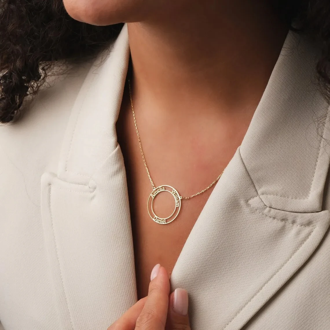 Personalized Liora Circle Necklace - Image 3