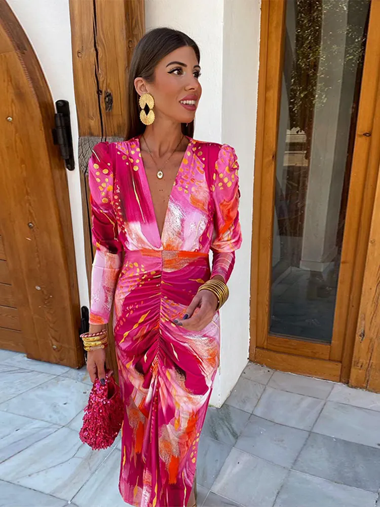 Printed Long Dress - Image 3