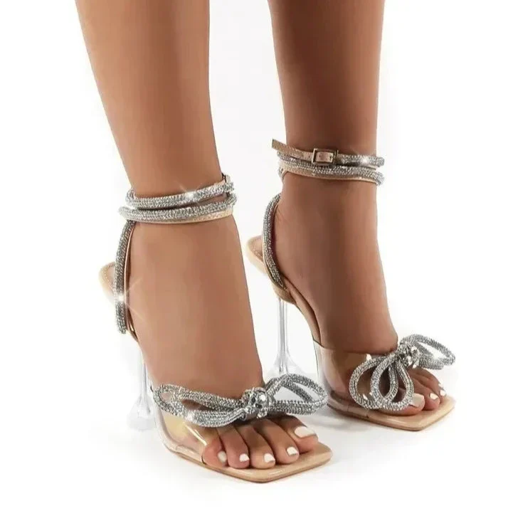 Bow Knot Thin Square Heels - Image 3
