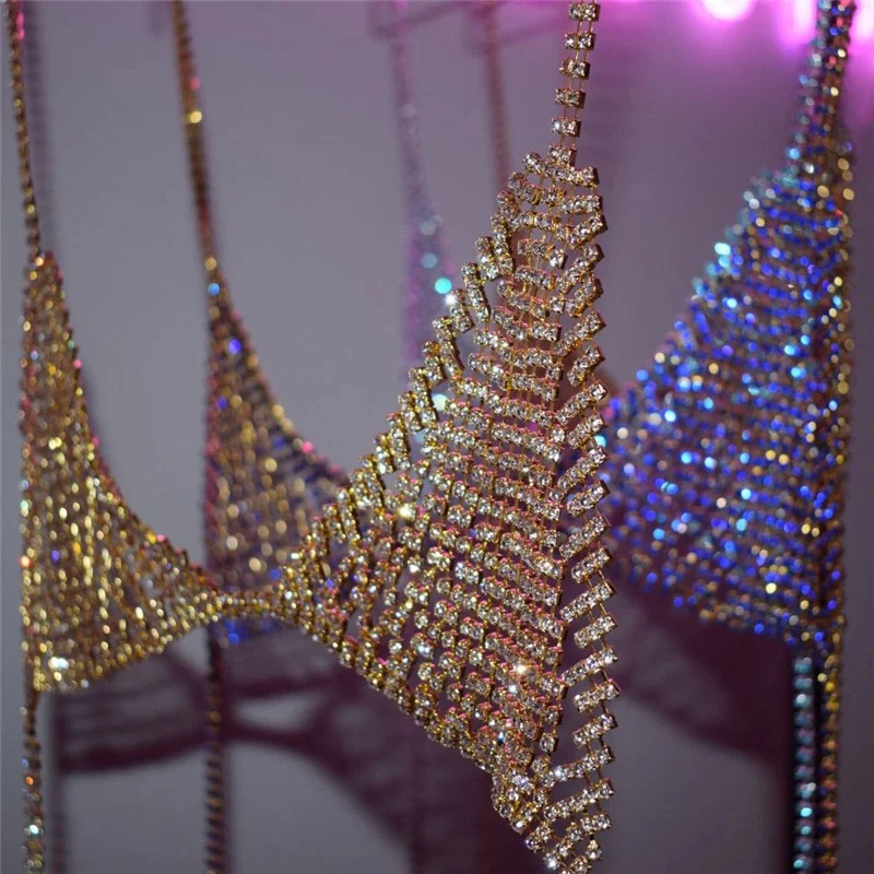 Rhinestones Bra