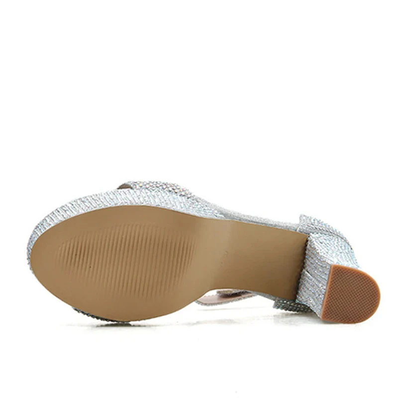 Silver Rhinestone Platform Heels - Image 5