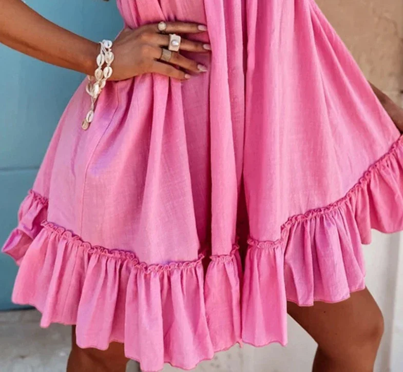 Spaghetti Straps Sleeveless Ruffles Dress - Image 3