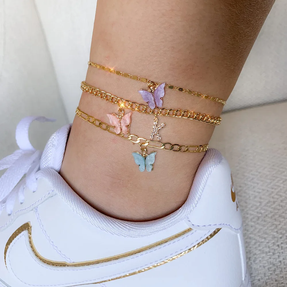 Initial Butterfly Anklet - Image 5