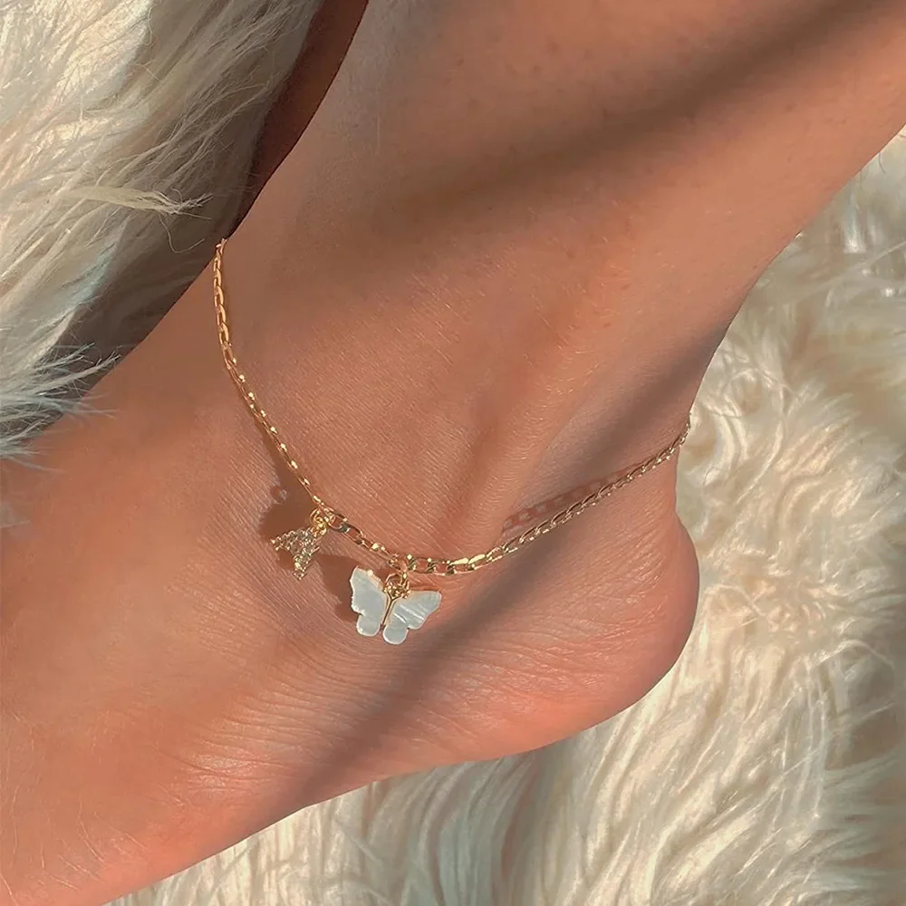Initial Butterfly Anklet - Image 6