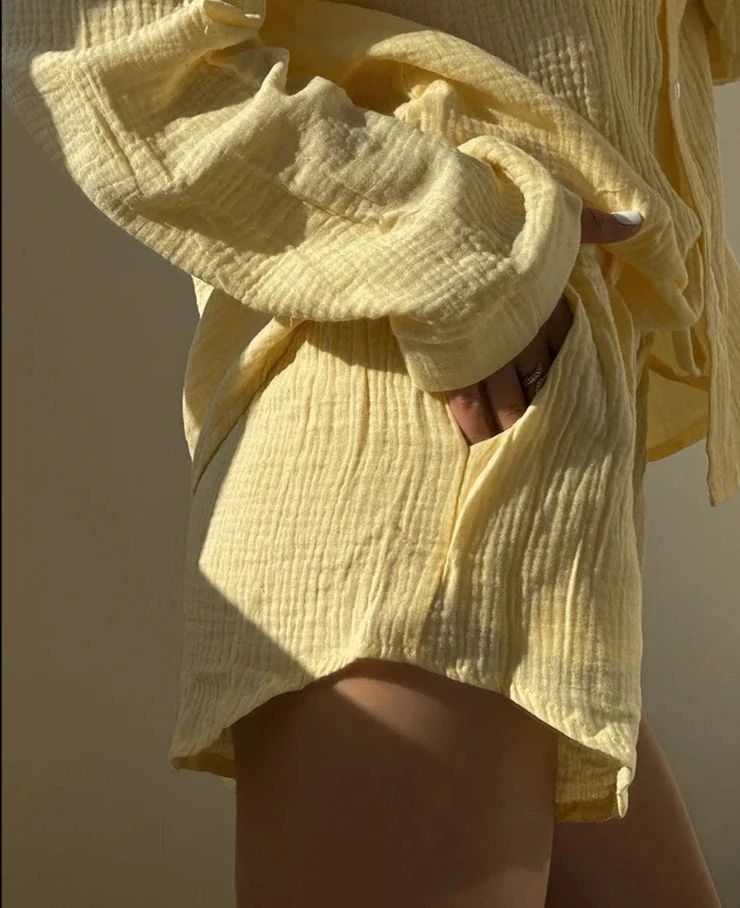Summer Short Sets Long Sleeve Shirts - Image 2