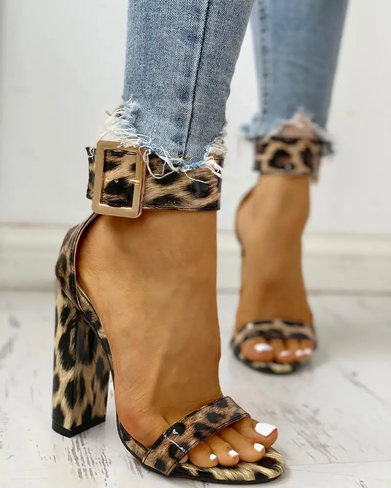 Leopard Chunky Heels - Image 2